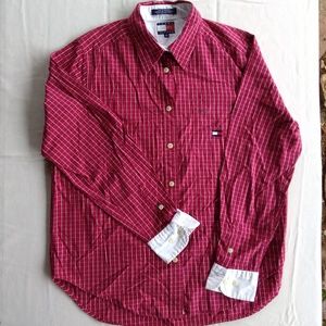 Tommy Hilfiger red button up shirt